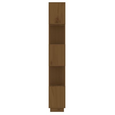 vidaXL Bokhylla/rumsavdelare honungsbrun 51x25x163,5 cm massivt trä