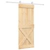 vidaXL Skjutd&ouml;rr Naturlig och vit 80 x 210 cm Massiv furutr&auml;d&ouml;rr