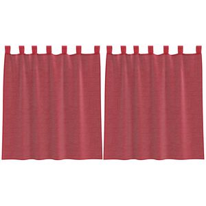 vidaXL Voile gardiner med st&aring;ngfickor 2 st vinr&ouml;d
