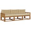 vidaXL Utomhussoffset med kudde 3 pcs Naturlig och Beige