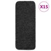 vidaXL Trappstegsmattor halkfri 15 st 60x25 cm antracit rektangul&auml;r