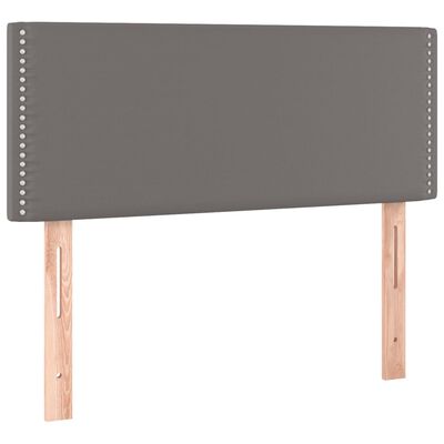 vidaXL Ramsäng med madrass & LED grå 120x190 cm konstläder