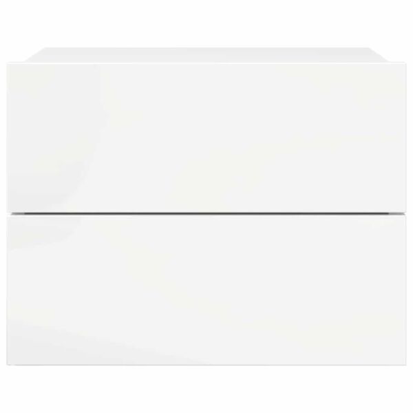 vidaXL Sängbord 2 st vit högglans 40x30x30 cm konstruerat trä