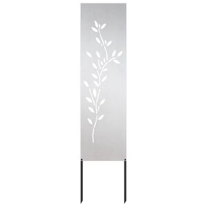 vidaXL Tr&auml;dg&aring;rds integritetssk&auml;rm Silver 32 x 140 cm Rostfritt st&aring;l