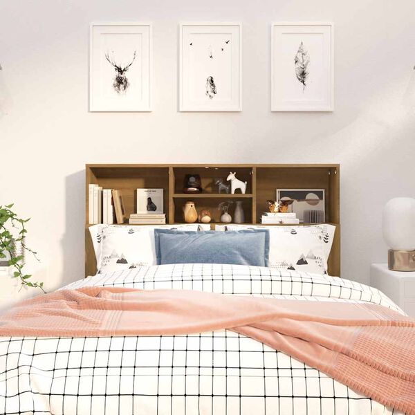 vidaXL S&auml;nggavel med f&ouml;rvaring brun ek 120x19x103,5 cm