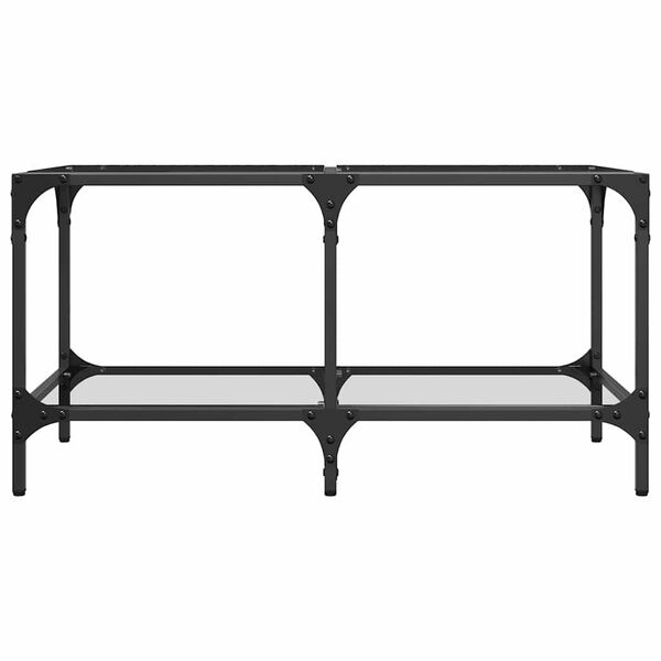 vidaXL Soffbord med transparent glasskiva 78,5x40x40 cm stål