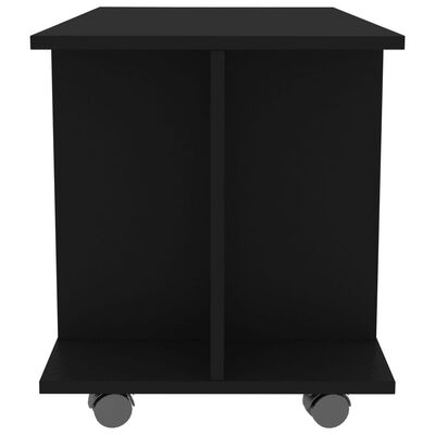 vidaXL Tv-bänk med hjul svart 80x40x45 cm konstruerat trä