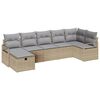 vidaXL Soffset 7 st Beige och Ljusgr&aring; konstrotting