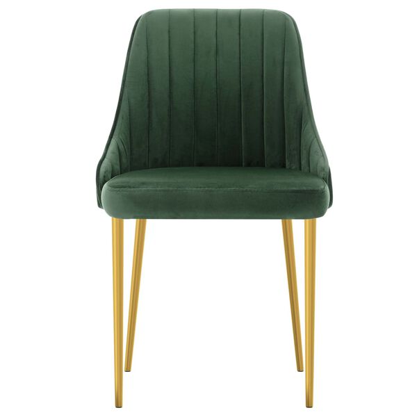 vidaXL Matstolar 4 st m&ouml;rkgr&ouml;n sammet