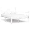 vidaXL S&auml;ngram utan madrass med ribbotten vit metall 140x200 cm