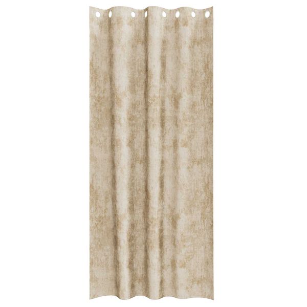 vidaXL Sammetsgardiner med gardiner 2 pcs Kr&auml;m 245 x 140 cm Sammet