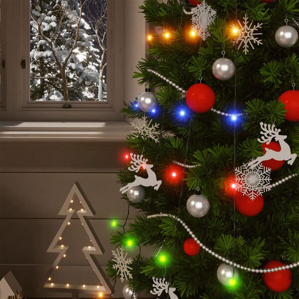vidaXL Soldriven ljusslinga 2 st 2x200 lysdioder flerfärgad inne/ute