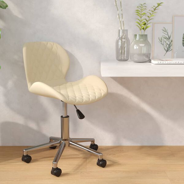 vidaXL Snurrbar matstol gr&auml;ddvit sammet