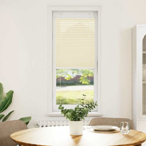 vidaXL Plisserad persienn cremef&auml;rgad 45x100cm tyg bredd 44,4cm