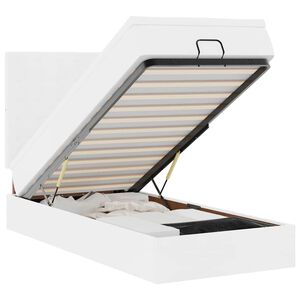 vidaXL Ottoman s&auml;ngram med madrass vit 100x200 cm konstl&auml;der