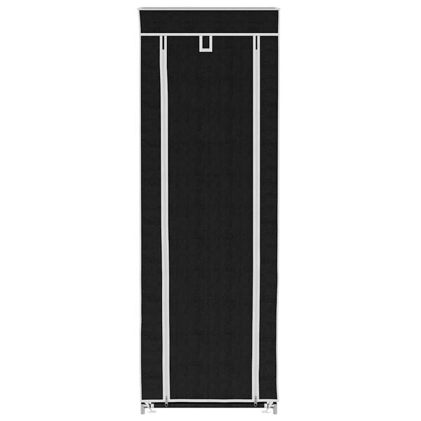 vidaXL Skogarderob med &ouml;verdrag 57 x 29 x 162 cm svart