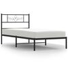 vidaXL S&auml;ngram med huvudgavel metall svart 90x190 cm