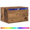 vidaXL V&auml;ggmonterad s&auml;nggavel 2 st Gammalt tr&auml; 50 x 36 x 30 cm