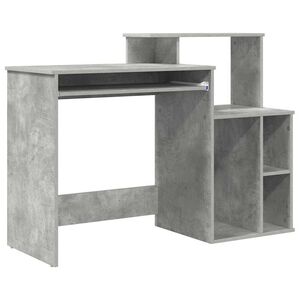 vidaXL Skrivbord Betonggr&aring; 120,5 x 44 x 88,5 cm Konstruerat tr&auml;