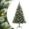 vidaXL Konstgjord g&aring;ngj&auml;rnsjulgran med flockad sn&ouml; 300 LED-lampor