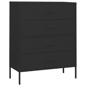 vidaXL Byr&aring; svart 80x35x101,5 cm st&aring;l