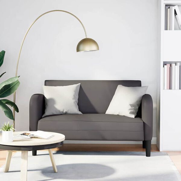 vidaXL Loveseat soffa grå 110 cm konstläder