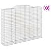 vidaXL Gabioner b&aring;gformade 8 st 300x50x220/240 cm galvaniserat j&auml;rn