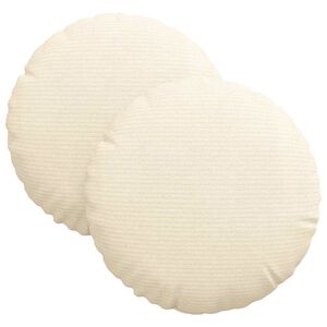vidaXL Sittkuddar 2 st Kordread tyg Kr&auml;m &Oslash;30 x 13 cm