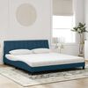 vidaXL Bed with Mattress "Hanko" Blue 180x200 cm Velvet