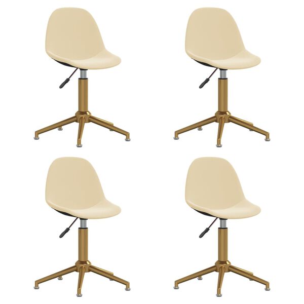 vidaXL Snurrbara matstolar 4 st gr&auml;ddvit sammet