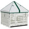 vidaXL 4 Panel Hund Playpen med Tak 122 x 106,5 x 82 cm Plast Vit
