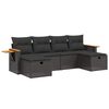 vidaXL Loungegrupp med dynor 6 delar svart konstrotting