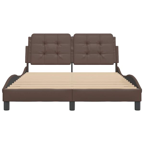 vidaXL Bed Frame without Mattress "Zadar" Brown 120x200 cm Faux Leather