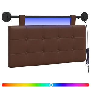 vidaXL H&auml;ngande s&auml;nggavel Med LED-lampa Brun Konstl&auml;der
