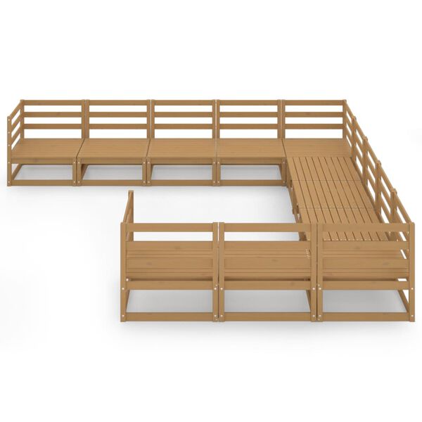 vidaXL Loungegrupp f&ouml;r tr&auml;dg&aring;rden 11 delar massiv furu