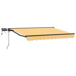 vidaXL Manuell markisram med LED-lampor Sand 5 &times; 3,5 m