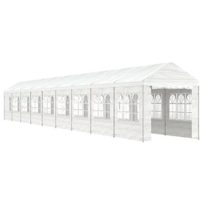 vidaXL Paviljong med tak vit 20,07x2,28x2,69 m polyeten
