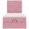vidaXL Ottoman sängram med madrasser rosa 90x190 cm sammet