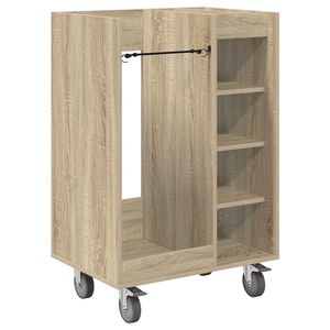 vidaXL Golf Sk&aring;p med hjul Enf&auml;rgad Sonoma-ek 65 x 45 x 98 cm