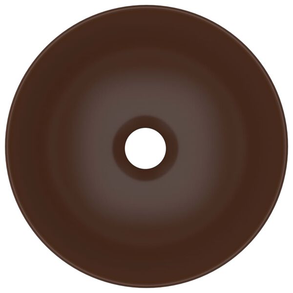vidaXL Handfat keramik mörkbrun rund