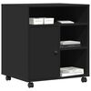 vidaXL Skrivarställ med hjul svart 60x50x67 cm