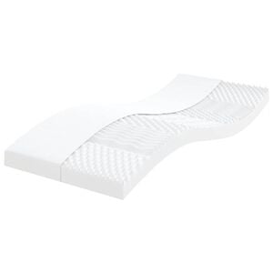 vidaXL Skummadrass vit 90x220 cm 7-zoner h&aring;rdhet 20 ILD