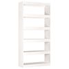vidaXL Bokhylla/Rumsavdelare vit 80x30x167,4 cm massiv furu