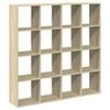 vidaXL Bokhylla sonoma-ek 137,5x29x137,5 cm konstruerat tr&auml;