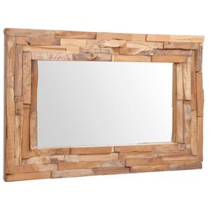 vidaXL Prydnadsspegel teak 90x60 cm rektangul&auml;r