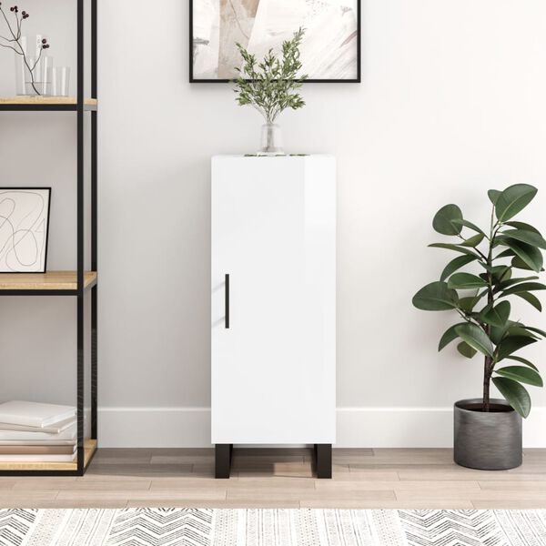 vidaXL Sk&aring;p vit h&ouml;gglans 34,5x34x90 cm konstruerat tr&auml;