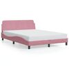 vidaXL Bed Frame with Headboard "Dover" Pink 140x190 cm Velvet