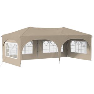 vidaXL Pop-up Partyt&auml;lt 575 x 288 x 245 cm Gr&auml;ddvit Oxford Tyg