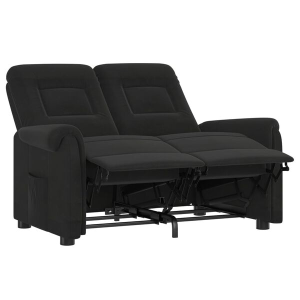 vidaXL Massagefåtölj 2-sits svart mikrofibertyg