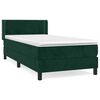 vidaXL Rams&auml;ng med madrass m&ouml;rkgr&ouml;n 90x190 cm sammet